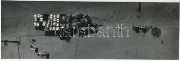 1963 Vencsellei I.: Az utca, feliratozott vintage fotóművészeti alkotás, 23,5x8 cm