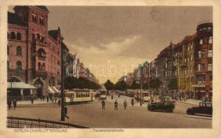 Berlin, Charlottenburg; Tauentzienstrasse / street, tram, automobile, Louis Kraft and Palm shops