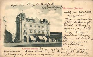 1899 Arad, Központi szálloda, kiadja Edgar Schmidt / Central Hotel (b)