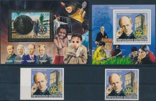 Rotary, famous persons 2 diff stamps + 2 diff blocks, Rotary, híres személyek 2 db bélyeg + 2 klf blokk