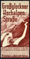cca 1935 Großglockner Hochalpen-Straße, 1:25000, Freytag und Berndt Wien, több résztérképpel, egyéb turisztikai információkkal, leírással, jó állapotban + 1 db autópályadíj-jegy a Großglockner magashegyi út teljes szakaszára (Fusch-Heiligenblut) /  cca 1935 Großglockner Hochalpen-Straße, 1:25000, Freytag und Berndt Wien, with many detail maps and other touristical informations and description, in good condition + 1 road toll ticket for the whole length of the Großglockner High Alpine Road (from Fusch to Heiligenblut)