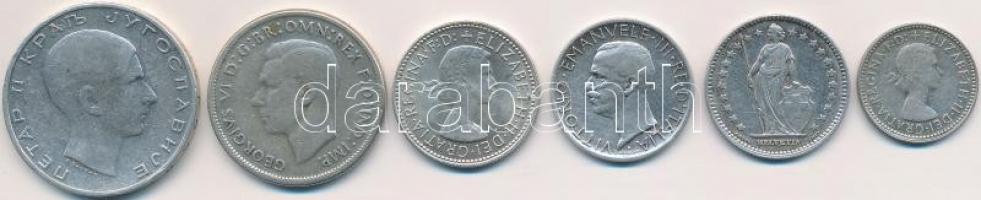 Vegyes: Ausztrália 1946. 1Fl Ag "VI. György" + 1962. 6P Ag + 1Sh Ag + Jugoszlávia 1938. 50...