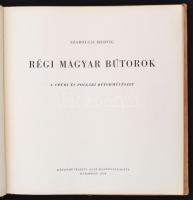 Szabolcsi Hedvig: Régi magyar bútorok. I. Főúri és polgári bútorművészet. Bp., 1954, Képzőművészeti Alap. (Athenaeum ny.). 125 p. Szövegközti ábrákkal.  Kiadói félvászon-kötésben. Kissé megvetemedett borítótáblákkal.