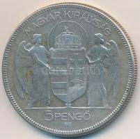 1930. 5P Ag "Horthy jobbra" T:3 
Adamo P8