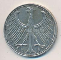 NSZK 1951J 5M Ag T:2-
FRG 1951J 5 Mark Ag C:VF