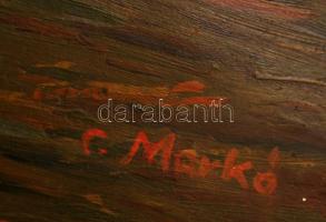 Markó jelzéssel: Őszi tájkép. Olaj, karton, keretben, 23×34 cm