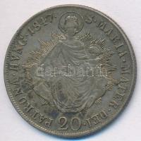 1847B 20Kr Ag "V. Ferdinánd" T:2,2- patina