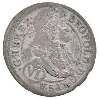 Ausztria 1691. VIkr Ag "I. Lipót" Bécs T:3 kis ph. Austria 1691. 6 Kreuzer Ag "Leopold I" Vienna C:F small edge error