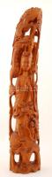 Vietnami szobor, szantálfa, kis sérüléssel, jelzés nélkül, m: 59 cm /  Vietnamese sandalwood statue with small damage, without mark, h: 59 cm