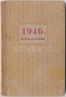 1946 Kner előjegyzési zsebnaptár, Kner Izidor Könyvnyomdája kiadása, Gyoma, kicsit laza, kopott félvászon kötésben