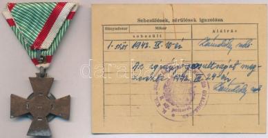 1941. "Tűzkereszt II. fokozata" kitüntetés modern mellszalaggal + 1944. "Tűzkereszt I...