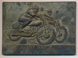 1948. "N.P.S.E Arany Napok" motoros plakett. Szign.: Fonyó (80,5x57mm) T:2-