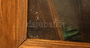 Ujváry Lajos (1925-2006): Erdélyi táj. Olaj, farost, jelzett, üvegezett keretben, 60×80 cm