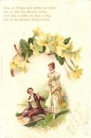 1899 Romantic couple, floral, Emil Dotzert Serie X. litho