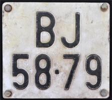 Régi motoros rendszámtábla Belügyminisztérium felirattal, 16x18cm