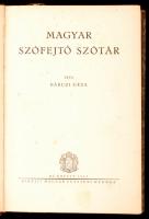 Bárczi Géza: Magyar szófejtő szótár. Bp., 1941, K.M. Egyetemi Ny. 348 p. 1t. (kihajtható). Kiadói félvászon-kötésben.