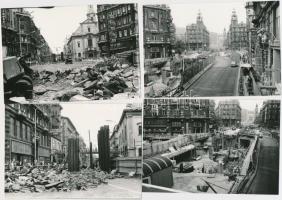 1975/1976 Budapest, Felszabadulás tér, Kossuth Lajos utca, 21 db városkép, 9x13 cm