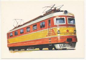 Mozdonyok 1769-1860 / 1861-1962; Képzőművészeti Alap Kiadóvállalat, 36 db használatlan vonatokat ábr...