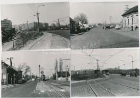 cca 1988 Budapest, M6 autópálya bevezető szakaszának helyszíni bejárása a tervezőkkel, 33 db városkép, 9x13 cm