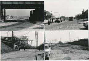 cca 1988 Budapest, M6 autópálya bevezető szakaszának helyszíni bejárása a tervezőkkel, 33 db városké...