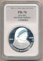 Andorra 2011. 10D Ag "Teréz anya" "PCG" plasztiktokban T:PP Andorra 2011. 10 Dinars Ag "Mother Theresa" in original "PCG" case C:PP