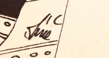 Szász jelzéssel: Női arc. Tus, papír, 13×10 cm