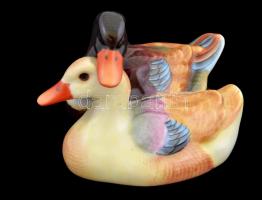 Herendi kacsapár, kézzel festett, jelzett, hibátlan, h:10 cm, m:6 cm