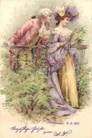 Romantic couple, litho , s: Jessie Watkins