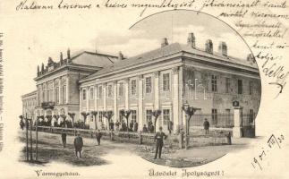 Ipolyság, Sahy; Vármegyeháza, kiadja Kanyó Antal / County hall (vágott / cut)