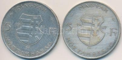 1947. 5Ft Ag "Kossuth" (2x) T:3