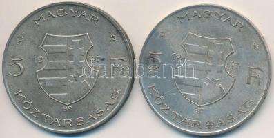 1947. 5Ft Ag "Kossuth" (2x) T:2-,3