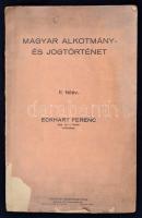 Eckhart Ferenc: Magyar alkotmány- és jogtörténet. Bp. é.n., Vörösváry. 121 p. Kiadói sérült, kopottas papírkötésben.