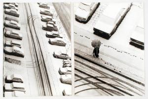 cca 1970 Zsigri Oszkár: Tél I-II., 2 db feliratozott vintage fotóművészeti alkotás, 40x30 cm