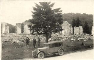 1930 Törcsvár, Bran; romok, automobil / ruins, automobile, photo