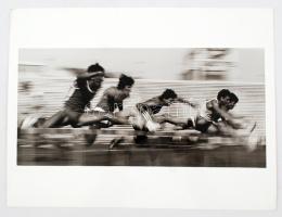 cca 1980 Tarkó András: Iram, feliratozott vintage fotóművészeti alkotás, 17x36 cm, 30x40 cm-es fotópapíron