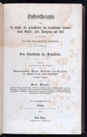 Carl Munde: Hydrotherapie oder die Kunst, die Krankheiten des menschlichen Körpers durch Wasser, Luft, Bewegung und Diät zu heilen und durch eine naturgemäße Lebensweise zu verhüten. Ein Handbuch für Nichtärzte. Leipzig, 1853, Qrnoldische Buchhandlung. Korabeli dekoratív, aranyozott egész-vászonkötésben, márványozott lapszélekkel. Jó állapotban.