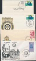 Rotary 30 stamps + 6 stamp pairs + 3 blocks of 4 + 8 FDC Rotary motívum 30 db bélyeg + 6 klf bélyeg ...
