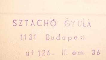 cca 1985 Sztachó Gyula: Hazafelé, pecséttel jelzett vintage fotóművészeti alkotás, 30x40 cm