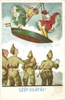 Szép Kilátás! Aranka csónak / Hungarian military, soldiers, folklore s: Bernáth (vágott / cut)