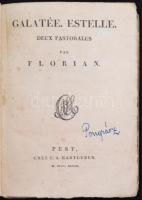 Florian: Galatée. Estelle. Deux pastorales. Bp., 1828, Hartleben. Korabeli amatőr papírkötésben.  Az előzéklap hiányzik.