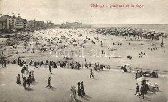 Ostend, Ostende; Panorama de la plage / general view of the beach