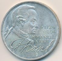 NSZK 1974D 5M Ag "Immanuel Kant" T:2 FRG 1974D 5 Mark Ag "Birth of Immanuel Kant" C:XF