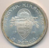 1938. 5P Ag "Szent István" T:1- kis patina
Adamo P8.1