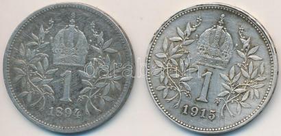 Ausztria 1894-1915. 1K Ag "Ferenc József" (2x) T:2,2- patina
Austria 1894-1915. 1 Corona ...