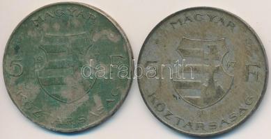 1947. 5Ft Ag "Kossuth" (2x) T:2-,3