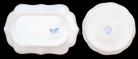 2 db virágmintás Herendi kistálka, kézzel festettek, jelzettek, apró kopásnyomokkal, d: 8 cm, ill. 1...