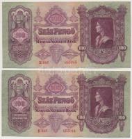 1930. 100P (4x) sorszámkövetők T:II szép papír