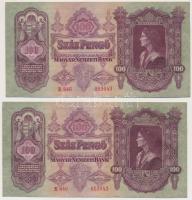 1930. 100P (4x) sorszámkövetők T:II szép papír