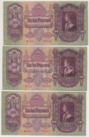 1930. 100P (3x) sorszámkövetők T:II szép papír