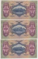 1930. 100P (3x) sorszámkövetők T:II szép papír